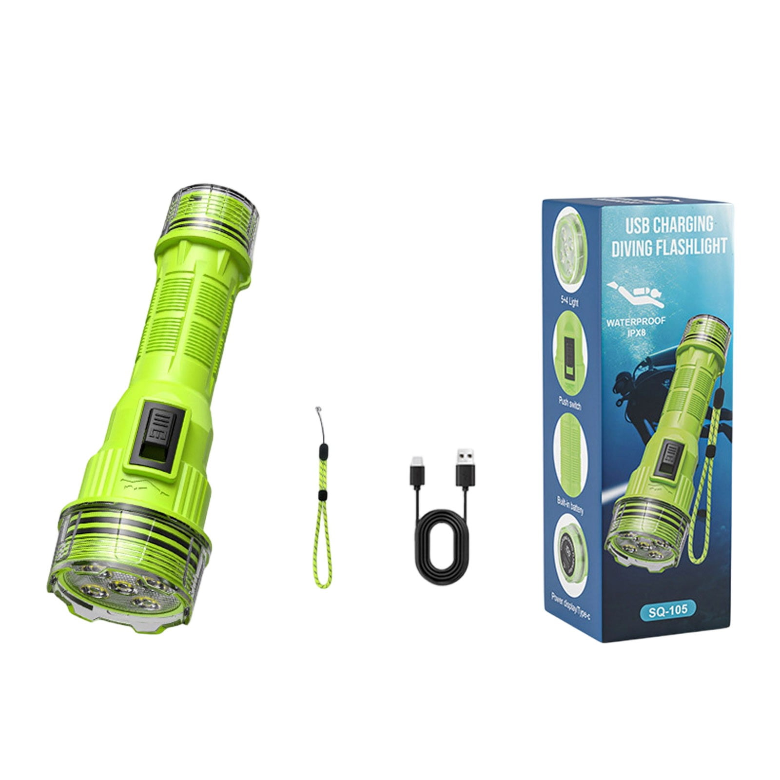uvwlwu High Power LED Diving Flashlight for Underwater Exploration and ...