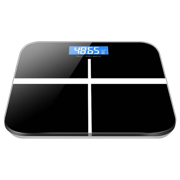 uvwlwu High Precision Digital Bathroom Scale with Step-On Technology and Large LCD Display for Smart(Black)