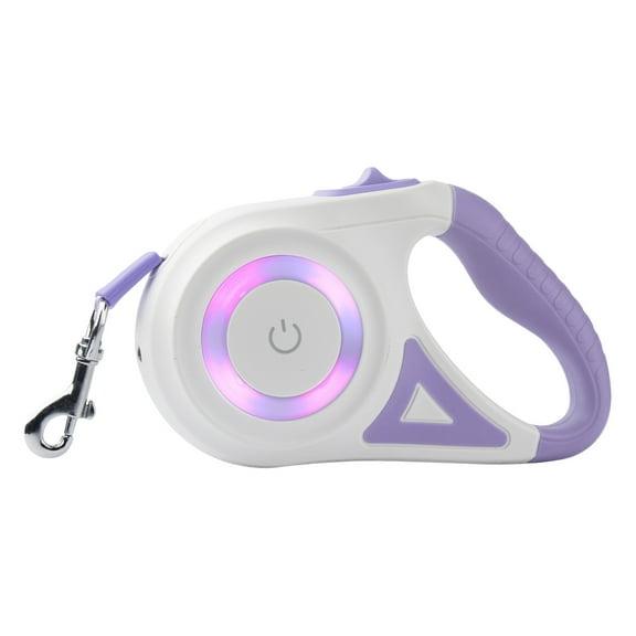 uvwlwu High Visibility LED Illuminated Dog Leash for Night Walking with Reflective Stitching and Durable Nylon Webbing(Purple)