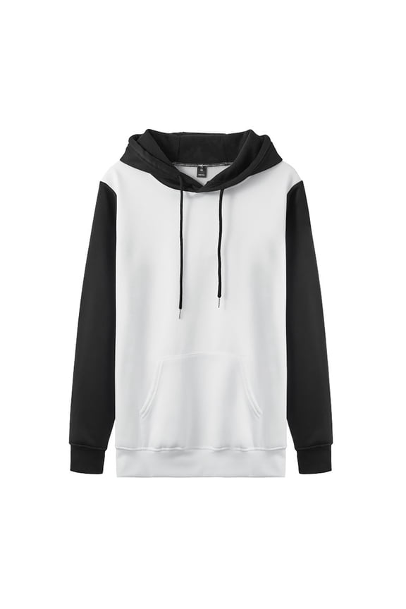 Hoodies for Men Hoodie Shirt Long Sleeve Printed Spell Hooded Sweatshirt Top(Size:3XL)