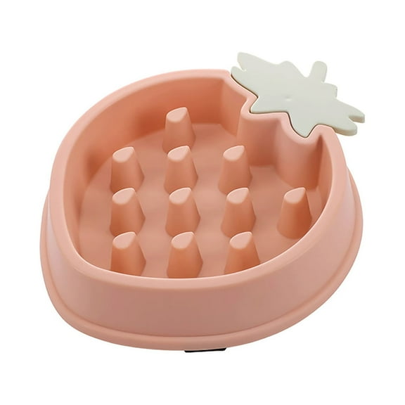 uvwlwu Interactive Dog Slow Feeder Puzzle Bowl Non- Pet Food Dish for Gulping Prevention and Mental Stimulation(Pink)