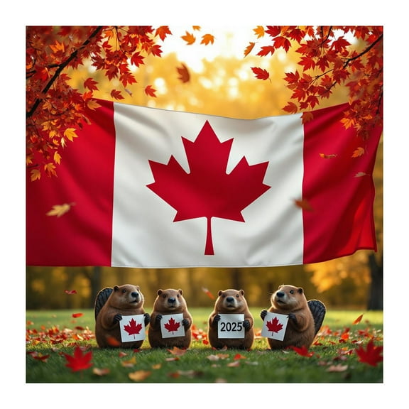 uvwlwu Interesting Square Banner Decoration For Canada Day Happy Canada Day 2025 Garage Banner 70 Inches(Red,180x180cm)