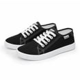 thumbnail image 1 of uvwlwu Ladies Fashion Retro Solid Color Canvas Lace Up Flat Bottom Casual Shoes(Black,9), 1 of 9