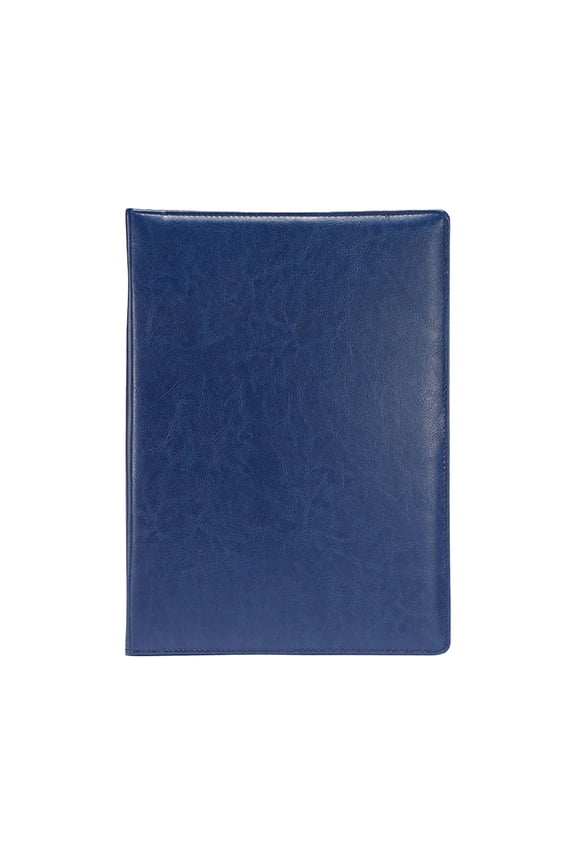 Leather Briefcase Portfolio with Custom Logo for Business Interviews and Resume Presentation(Blue)