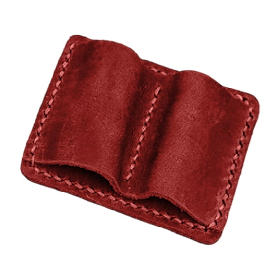 uvwlwu Leather Pen Loop Travel Journal Accessory with Stainless Steel Clip Secure Pen Holder(Red)