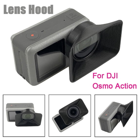 uvwlwu Lens Hood for Osmo Action Camera 3D Printed Sunshade Sun Hood(Black)