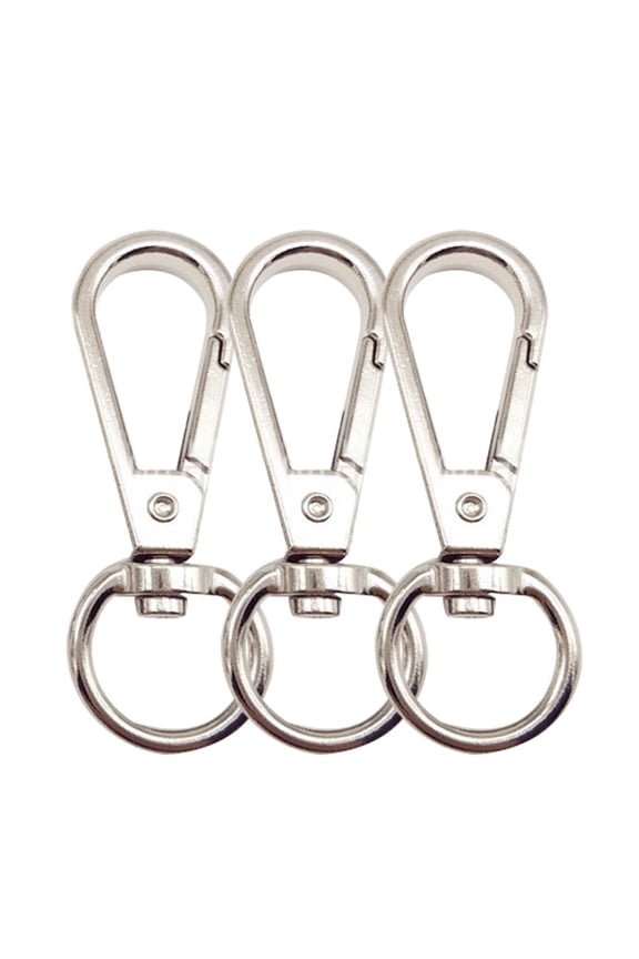 Metal Carabiner Clip Keyring Keychain Keyring Holder for Car / Key Finder 3-Pack(Silver)