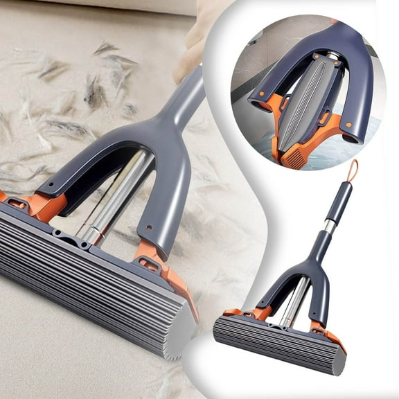 uvwlwu Mini Mop For Quick Cleaning Lightweight Compact Design Easy To Use Ideal For Small Spaces Kitchen Bathroom Floors And More(Grey,38cm)