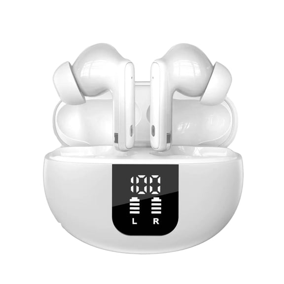 uvwlwu Mini Portable Smart Wireless Headset Enhanced Noise Cancelling Microphone For Clear Calls And Music Streaming(White)
