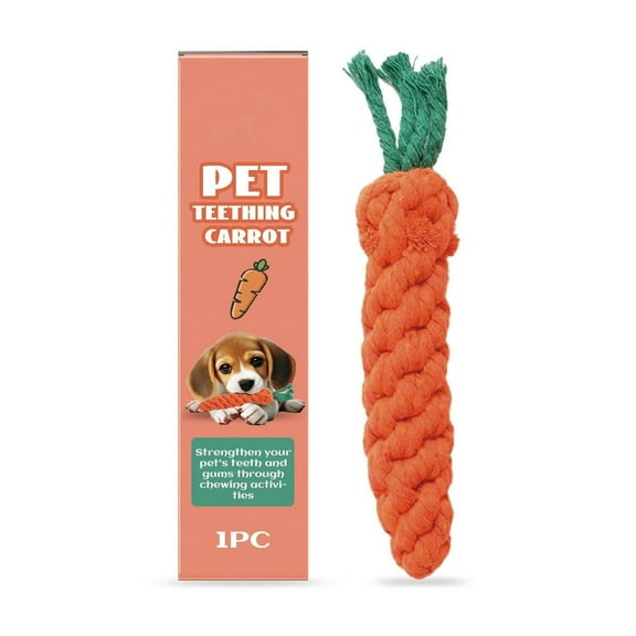 uvwlwu Natural Dog Chew Toy for Training and Teething Interactive Pet Carrot Shaped(Orange)