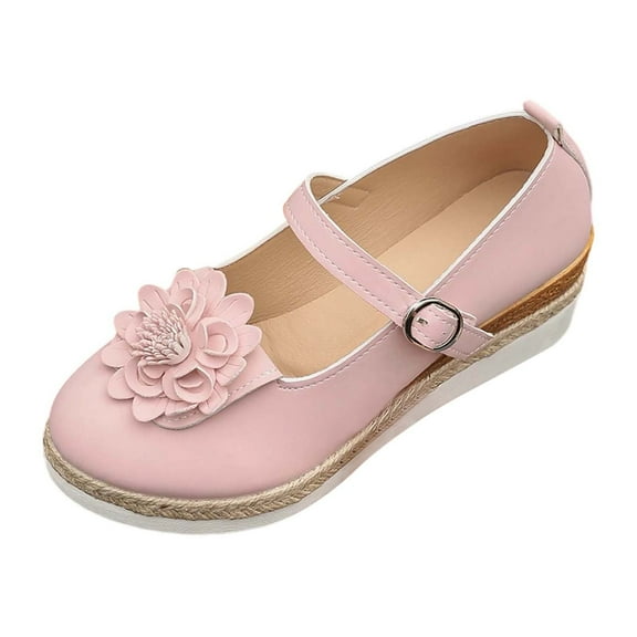 uvwlwu New Slope Heel Thick Bottom Slippers Large Size Slope Heel Thick Bottom Flower Fashion Women's Shoes(Pink,6.5)