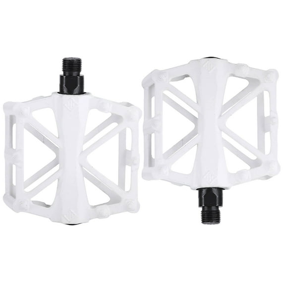 uvwlwu Pedal Aluminum Bearing Bike Pedals With 16 Pins Lightweight Platform Pedals Universal 9/16" Bike Pedal For Road Bike(White,13x20x4 cm)