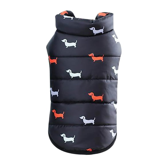 uvwlwu Pet Clothes Dog Clothes Cotton Clothes Vest Fall And Winter Warm British Cotton Teddy Warm Down Jacket(Black)