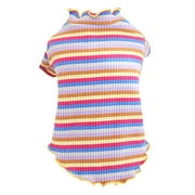 uvwlwu Pet Dog Clothes Puppy Vest T-shirt Shirt Cute Rainbow Pajamas Cat WinterMulticolor