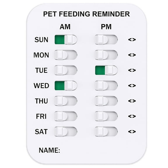 uvwlwu Pet Feeding Reminder Flip Sign Device for Cats and Dogs Daily Food Schedule Clip(White)