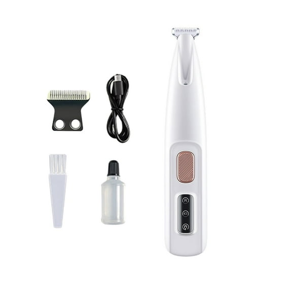 uvwlwu Pet Grooming Clipper Rechargeable Cordless Low Noise Trimmer with LED Light and Digital Display for Full Body Hair Cutting(White)