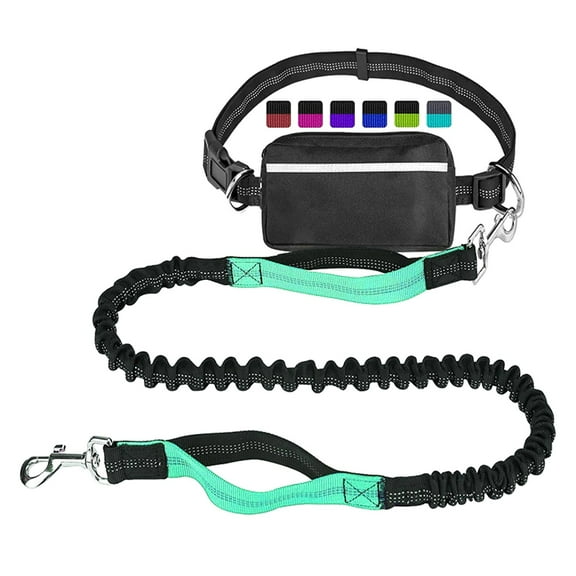 uvwlwu Pet Running Traction Sports Rope Set Reflective Night Running Sports Waist Bag(A,2.5X172CM)