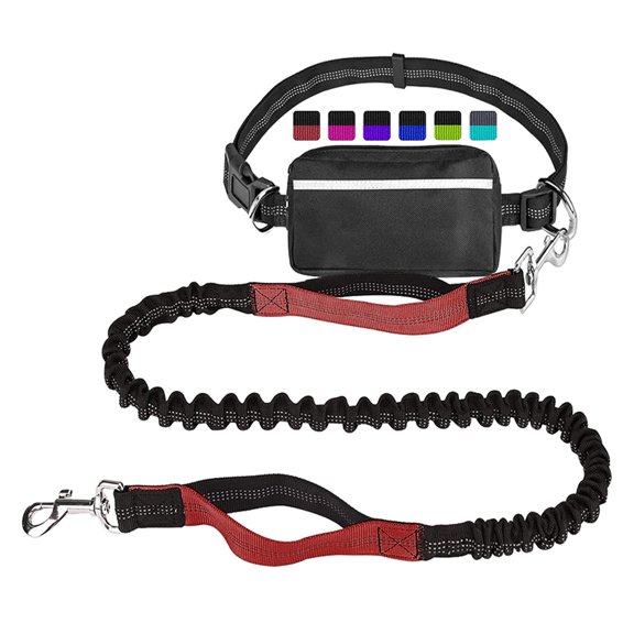 uvwlwu Pet Running Traction Sports Rope Set Reflective Night Running Sports Waist Bag(A,2.5X172CM)