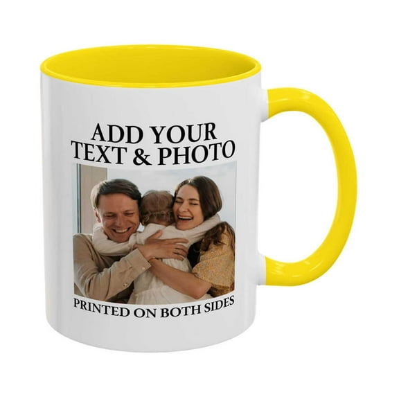 uvwlwu Picture Mug Custom Photo Coffee Cup DIY Ceramic Drinkware For Memorable(Yellow)
