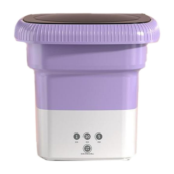 uvwlwu Portable Foldable Mini Washing Machine Compact Smart Laundry Washer for Small Items Travel Use(Light Purple)