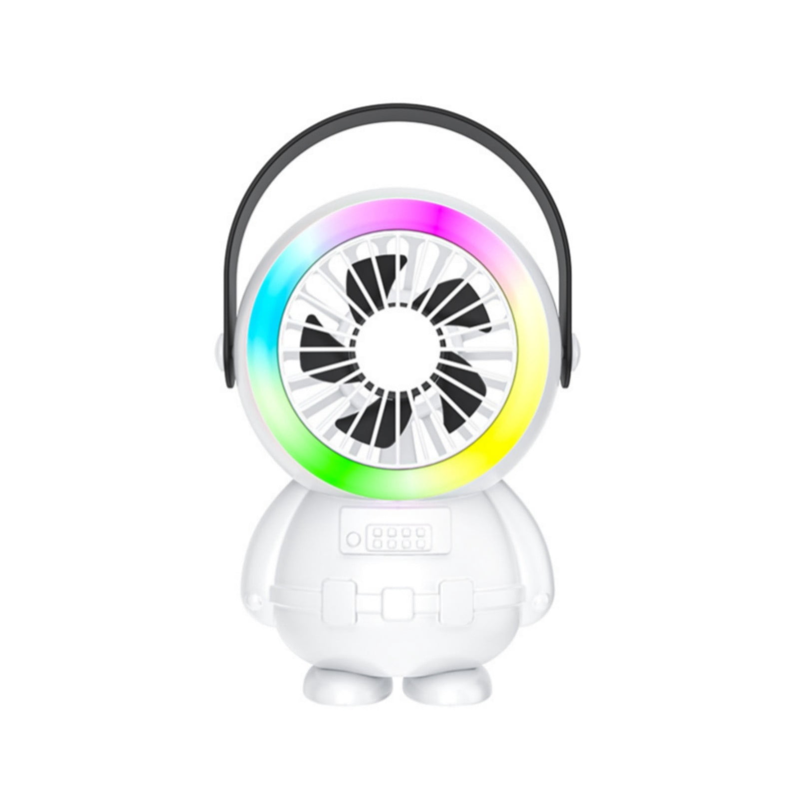 uvwlwu RGB Handheld Fan 3 Speeds Quiet Portable Handheld Fan 7 Color LED Lights 1200mAh Battery Operated Rechargeable Fan(White,18cm)