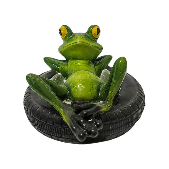 uvwlwu Resin Floating Sculpture Pond Statue Outdoor Garden Pool Decorations Adornment Figurine(Green)