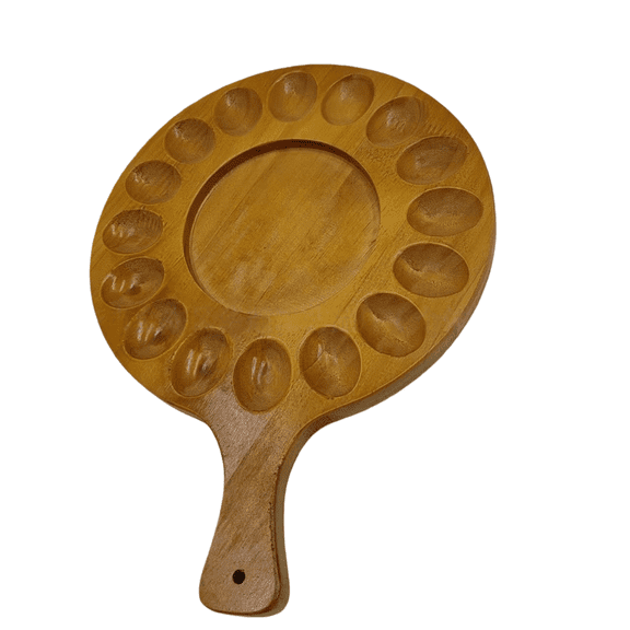 uvwlwu Reversible Wooden Egg Platter Tray and Charcuterie Board for Kitchen Countertops Holiday Gatherings Easter Serving(A)