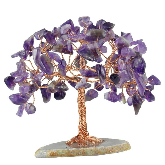uvwlwu Rystal Tree Natural Stone Base Tree Copper Wire Amethyst Tree Life Tree Attract Luck Tree For Positive Energy Gemstone Decor Spiritual Gift Meditation(A)