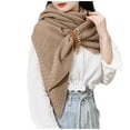 thumbnail image 1 of uvwlwu Scarf for Women, Elegant Women's Hollow Out Buckle Triangle Cape Shawl Wrap Cozy Warm Fashion Scarf Accessory for Stylish Outerwear(Coffee,One Size), 1 of 8