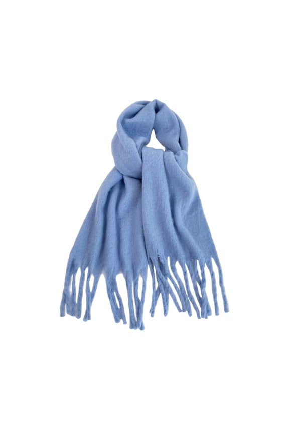 uvwlwu Scarf for Women, Elegant Winter Scarf For Adults Solid Color Wrap Soft Warm Fashion Styling Comfortable Cozy Wear(Blue,One Size)