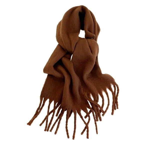uvwlwu Scarf for Women, Elegant Winter Scarf For Adults Solid Color Wrap Soft Warm Fashion Styling Comfortable Cozy Wear(Coffee,One Size)