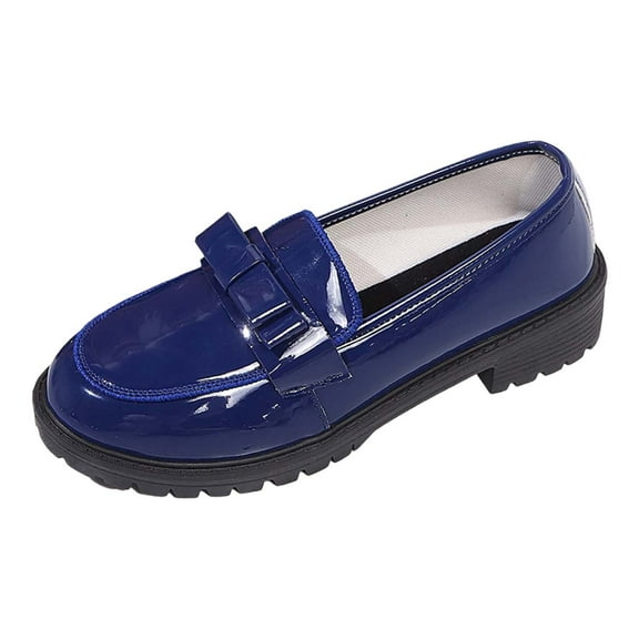 uvwlwu Shoes for Women Summer Leather Glossy With Retro Le Fu Shoes In Europe And The United States Fashion Casual Shoes(Size:40)