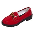 thumbnail image 1 of uvwlwu Shoes for Women Summer Leather Glossy With Retro Le Fu Shoes In Europe And The United States Fashion Casual Shoes(Size:41), 1 of 9