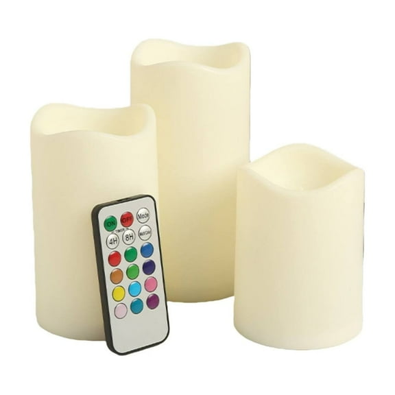 uvwlwu Smart Remote Control Electronic Candle Set Lighting for Special Events and Home 3PCS(White)