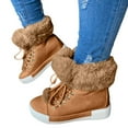 thumbnail image 1 of uvwlwu Sneakers for Women Female European And Winter Short Top Long Snow Boots With A Large Style Thickened And Boots, 1 of 4