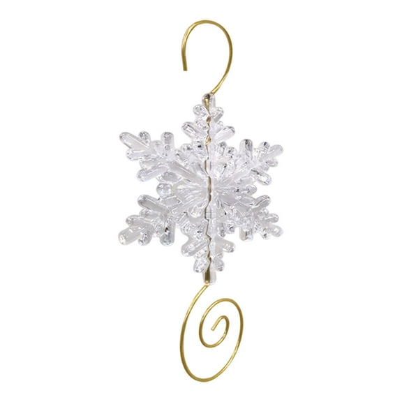uvwlwu Snowflake Themed Ornament Hooks Metal Wire Hooks With Decorative Design For Hanging Christmas Winter Farmhouse Party(White)