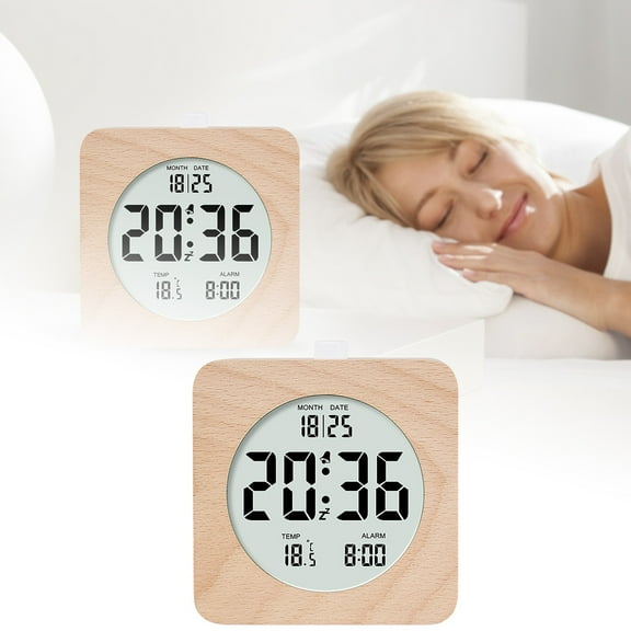 uvwlwu The Solid Wood Style Alarm Clock Is Functional And Can Display Temperature And Date. The Electronic Clock Is And Measures 9.7x4.7x10.3cm(Rose Gold,9.7x4.7x10.3cm)