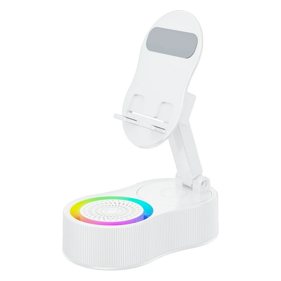 uvwlwu SonicDrop Dock No-Pair Speaker and Charging Stand with Foldable Phone Holder for Desktop Home and Outdoor Use(White)