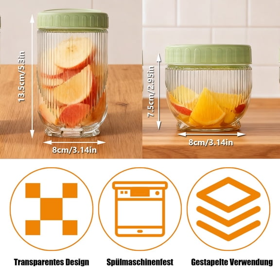 uvwlwu Stackable Glass Storage Jars For Kitchen Pantry Organization With Secure Locking Seal For Dry Food Coffee And(Clear)