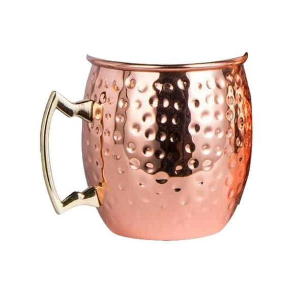 uvwlwu Stainless Steel Mug Elegant Brass Plated Finish Smooth Barware Drinking Glass for Elegant Beverage Service 4PCS(Rose Gold)
