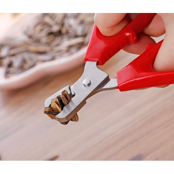 uvwlwu Stainless Steel Nut Shell Cracker Pistachio Sheller Opener Peeling Pliers(Red)