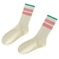thumbnail image 1 of uvwlwu Stylish Stripe Socks For Men And Women Unisex Everyday Short Socks Comfortable Fashion Crew Length Casual Wear(Green), 1 of 2