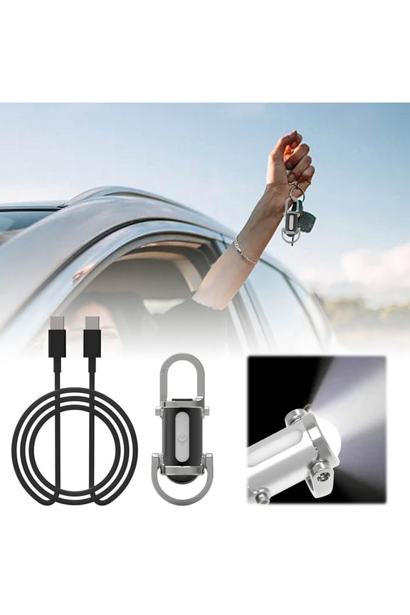 Super Bright 1200 Keychain Mini Flashlight with 6 Modes EDC Main Side Light and Mobile Power Supply Function(White)