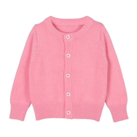 uvwlwu Sweaters for Girls Baby Kids Cardigan Long Sleeve Kid Button Sweater Girl Crew Neck Cardigans Sweater(Size:3-4 Years)
