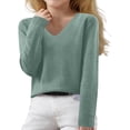 thumbnail image 1 of uvwlwu Sweaters for Girls For Autumn And Winter Long Sleeve V Neck Knit Pullover Sweaters For Children Kids Girls(Size:14-15 Years), 1 of 6