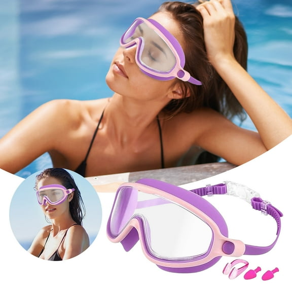 uvwlwu Swimming Goggles Set with Nose Clip and Ear Plugs for Water Sports Training Comfortable Fog Fit for Adults and Kids(A)