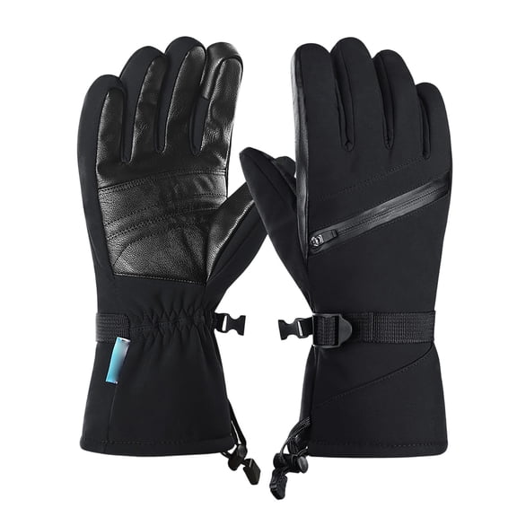 uvwlwu Thermal Insulated Windproof Ski Gloves for Running Hiking with Breathable Warm Technology and Secure Sealed Zipper Pocket(A)