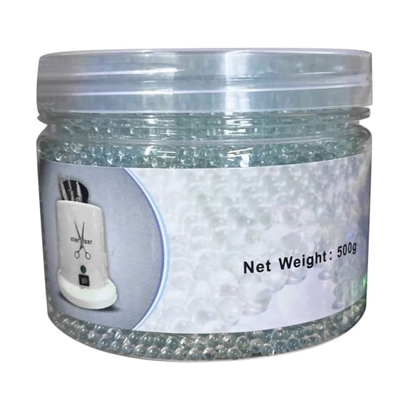 uvwlwu Transparent Glass Beads for Nail and Hand Care High Temperature Sterilized Silica Sand(White)