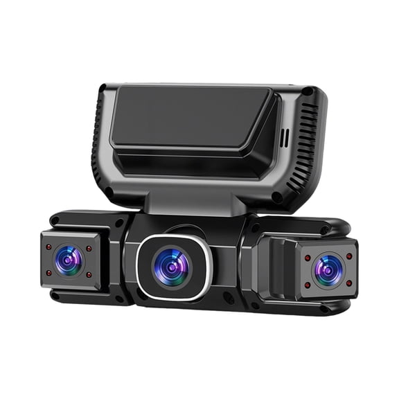 uvwlwu Triple Channel Cam with 5 WiFi App Control 170° Wide Angle Loop Recording Night G-Sensor Parking(A)