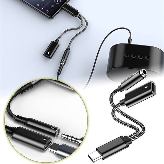 uvwlwu Type C Adapter For 3.5mm Jack Universal Connection Solution For Laptops And Devices Audio Adapter For Enhanced Compatibility And Performance(Black,12.2x3x2cm)